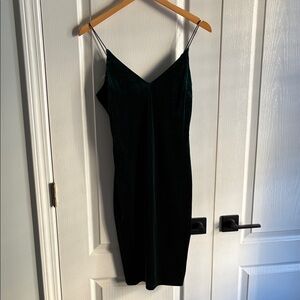 Emerald Green Velvet Mini Dress